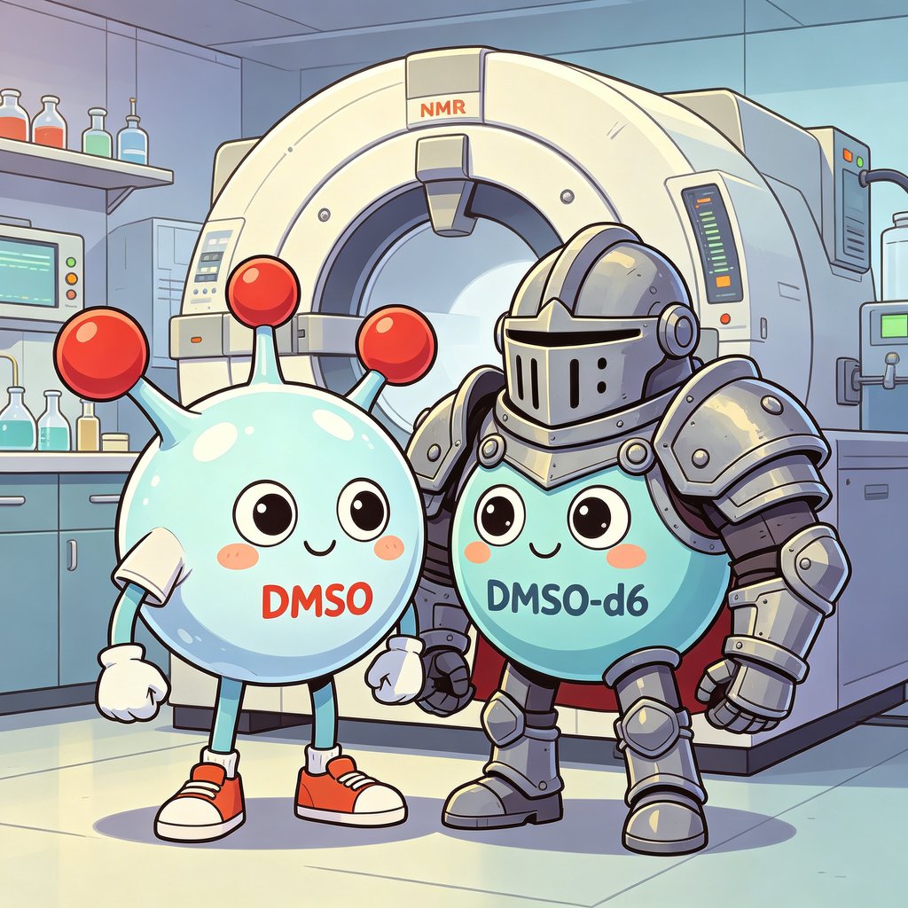 Comparison of regular DMSO and deuterated DMSO-d6