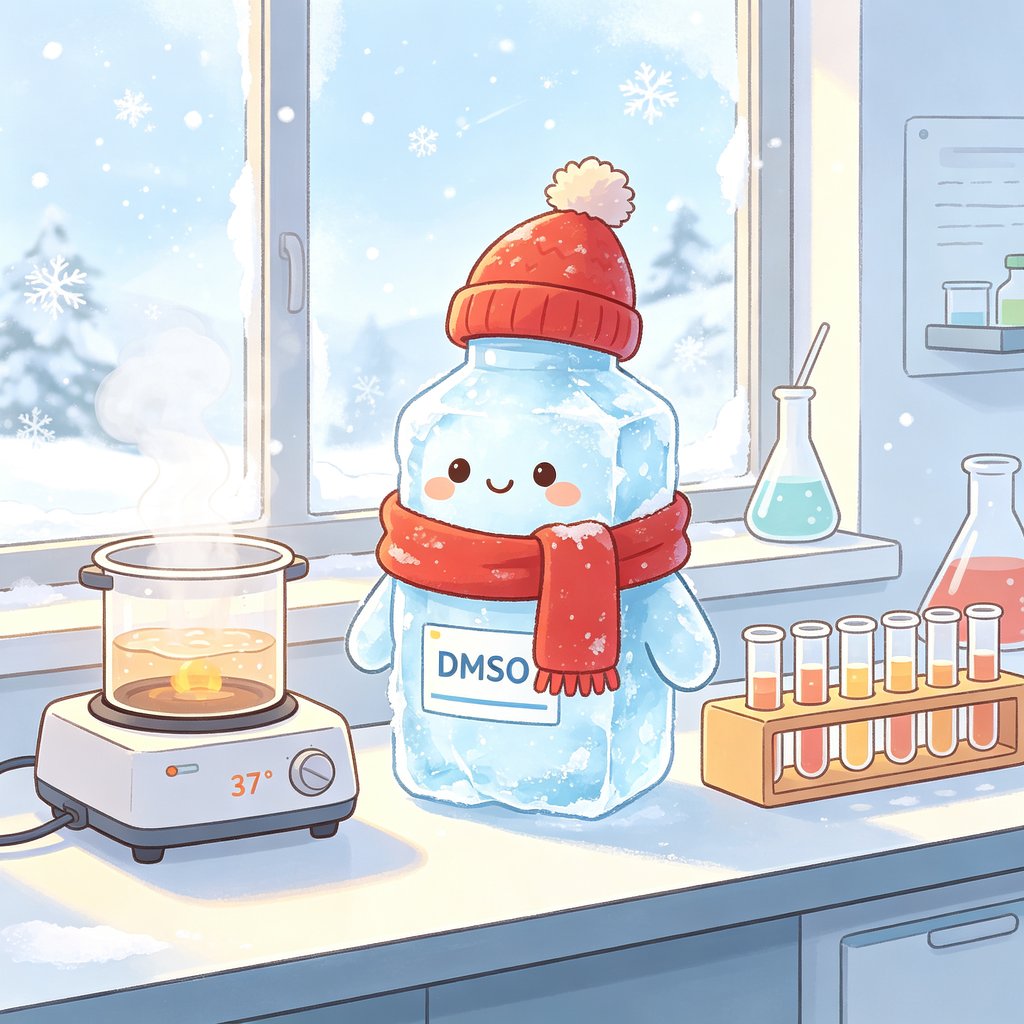 DMSO storage container in winter conditions